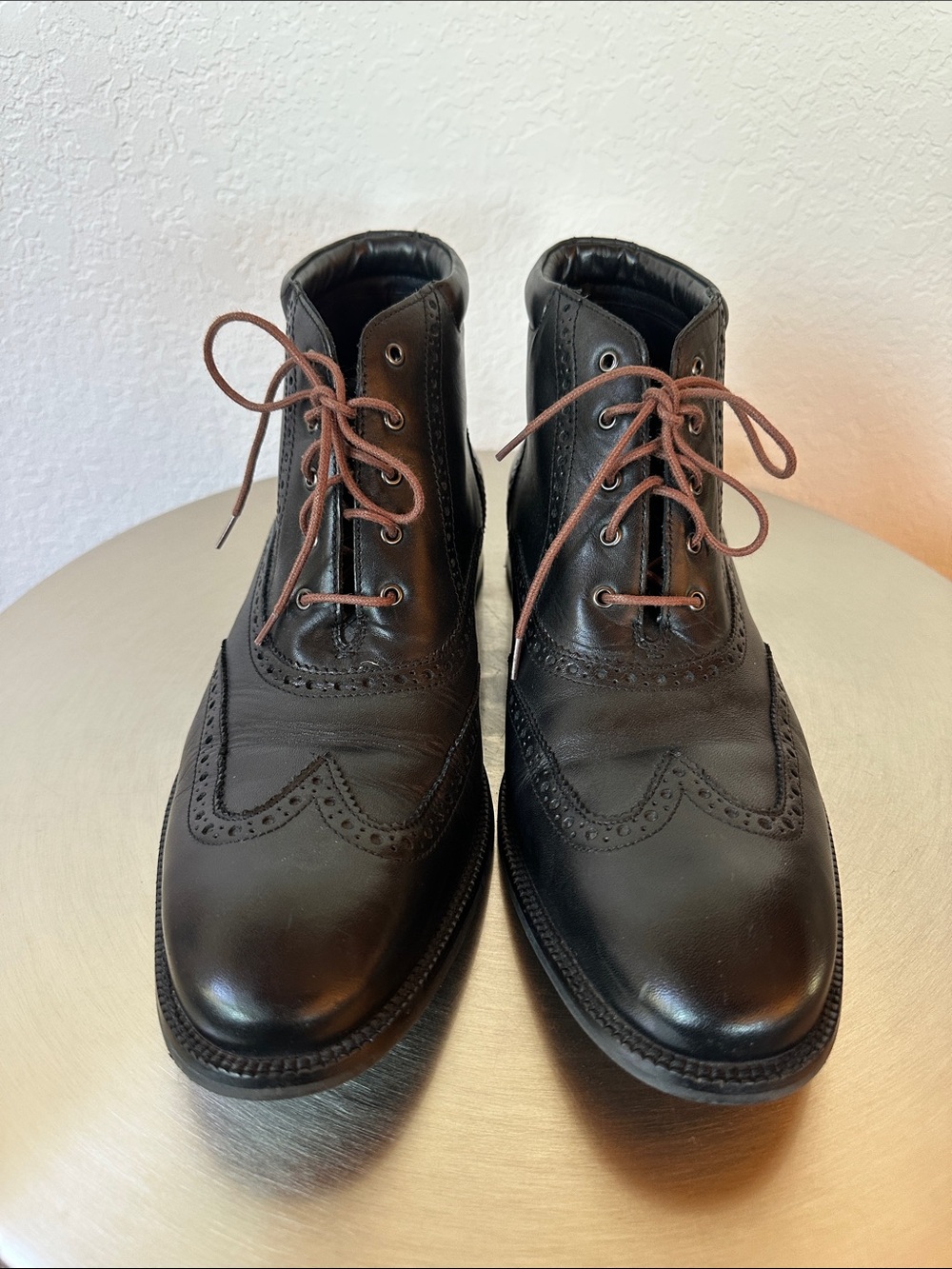 Cole Haan Men's Black Leather Wingtip Chukka Boots Sz 11 - Picture 4 of 8